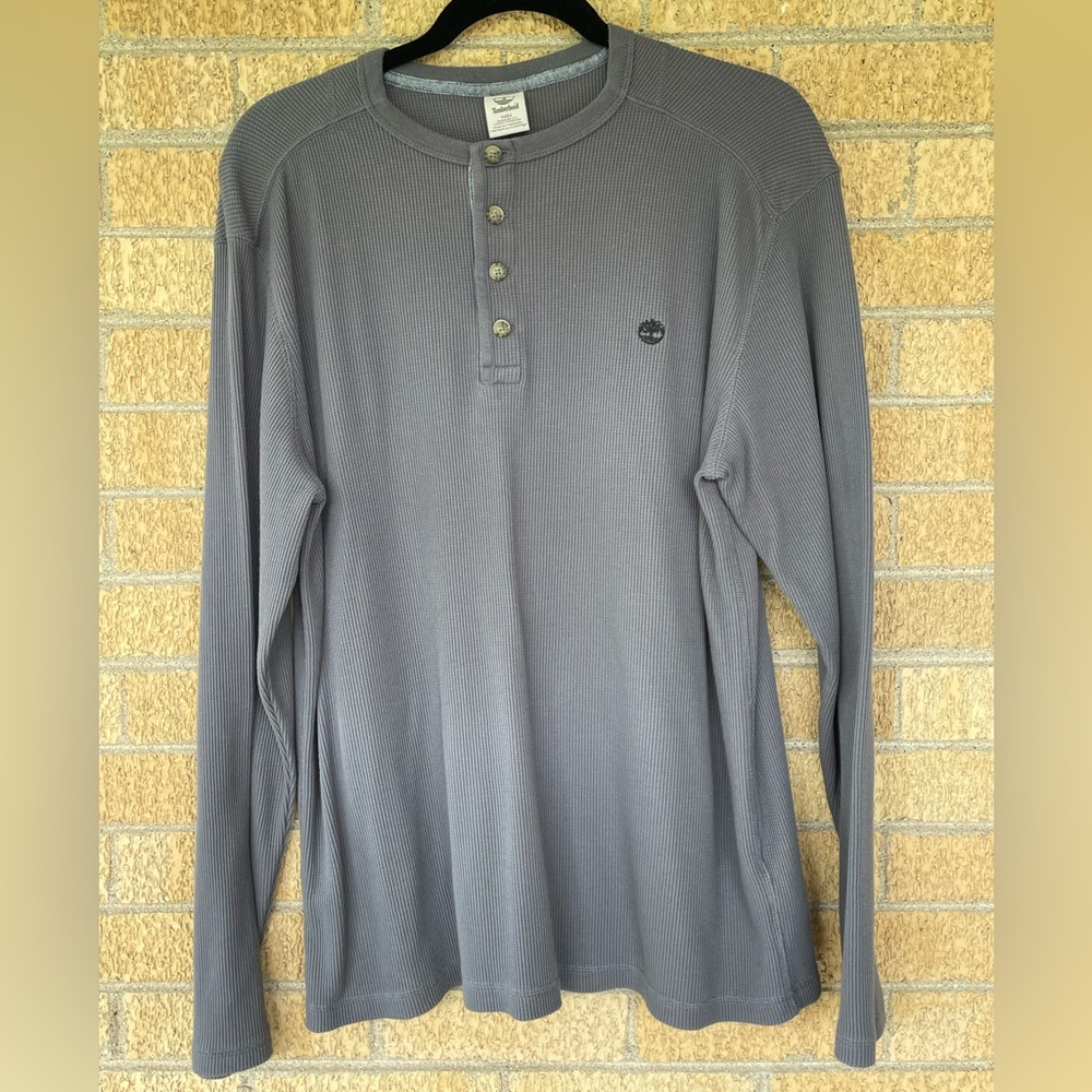 Timberland Regular Fit Waffle Long Sleeve Henley Shirt - Men’s Medium - Picture 7 of 8